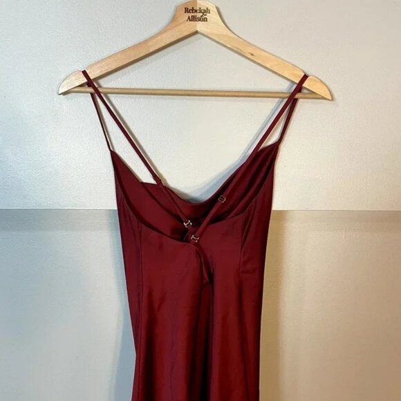 Show Me Your Mumu Verona Cowl Neck Dress in Dark Red Size Small - Picture 6 of 16